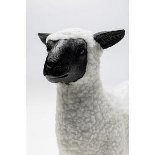 KARE Design Figura decorativa Happy Sheep Wool bianca  