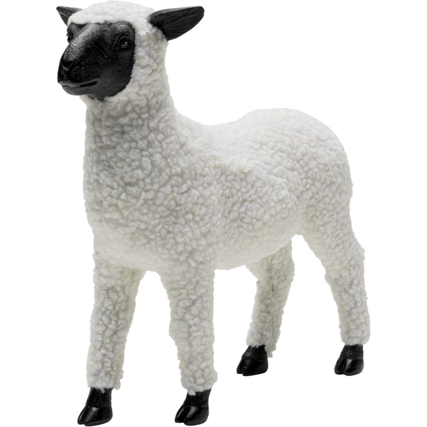 KARE Design Figura decorativa Happy Sheep Wool bianca  