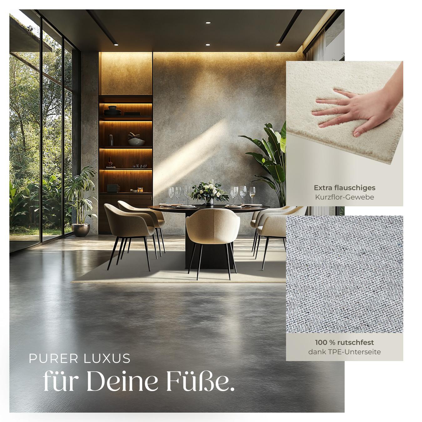 Tectake Kurzflorteppich Soft Zone verschiedene Größen und Farben flauschige Oberfläche  