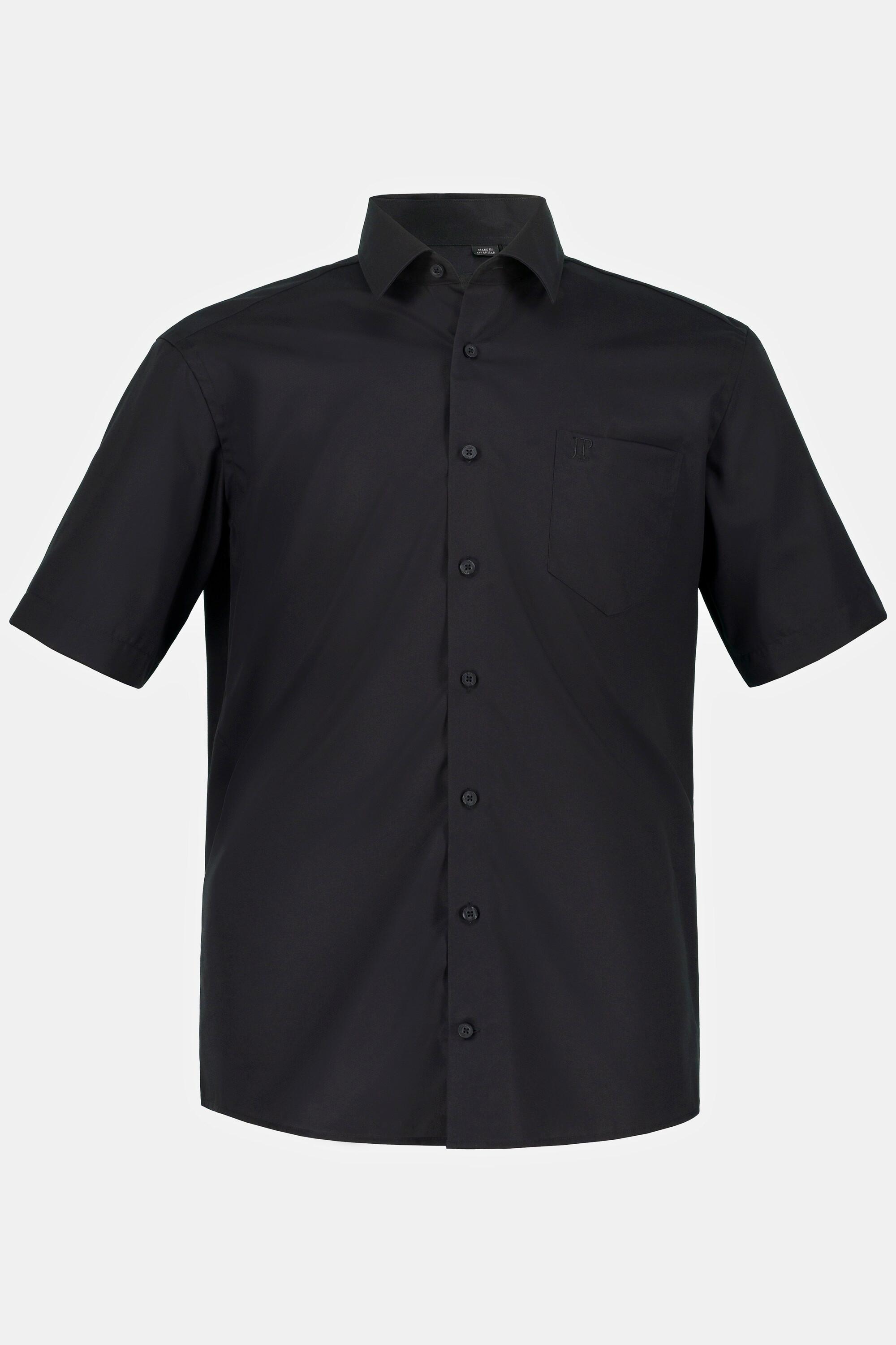 JP1880  Chemise infroissable, collection Business, col Kent et manches courtes, coupe Comfort Fit noir 