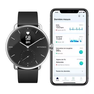 Withings  Vernetzte Uhr Withings Scanwatch 38mm Schwarz 