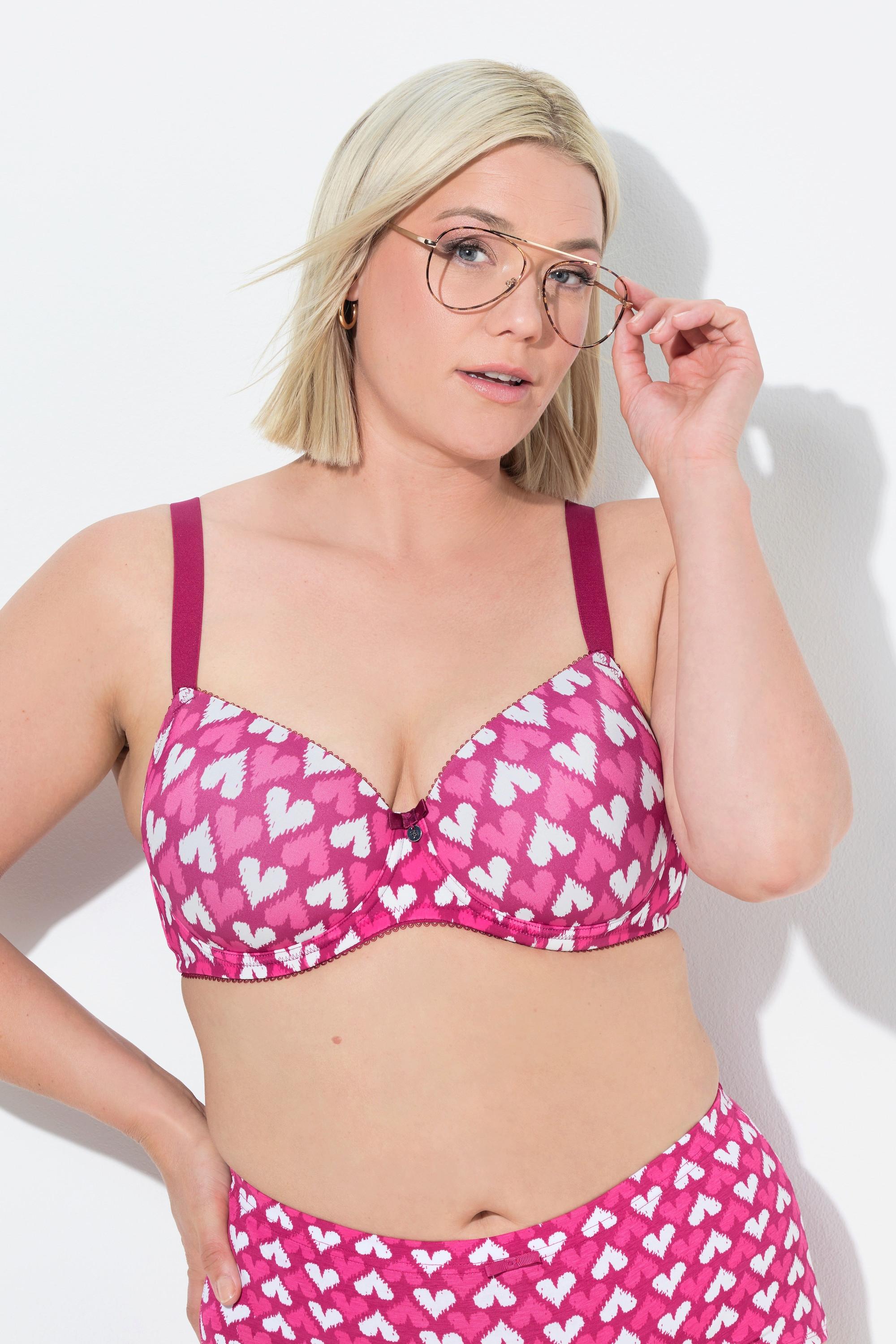Ulla Popken Reggiseno con Ferretto Cuori Coppe Morbide  