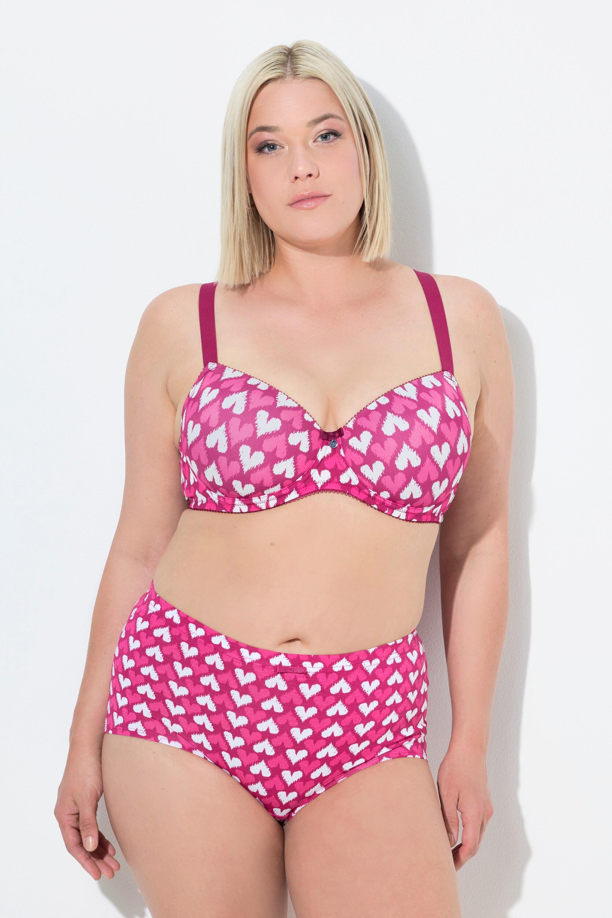 Ulla Popken Reggiseno con Ferretto Cuori Coppe Morbide  