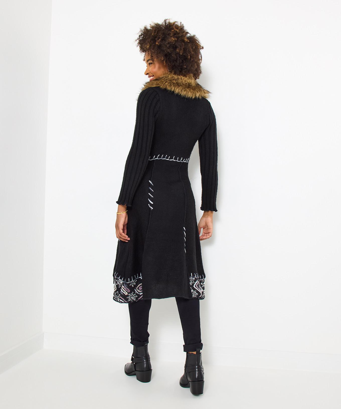 Joe Browns Strickjacke mit Kunstfellkragen  