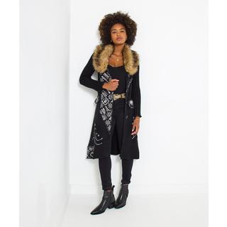 Joe Browns Strickjacke mit Kunstfellkragen  