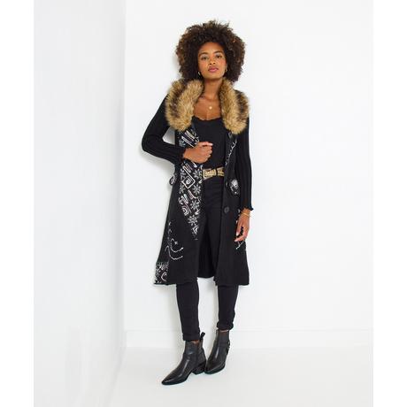 Joe Browns Strickjacke mit Kunstfellkragen  