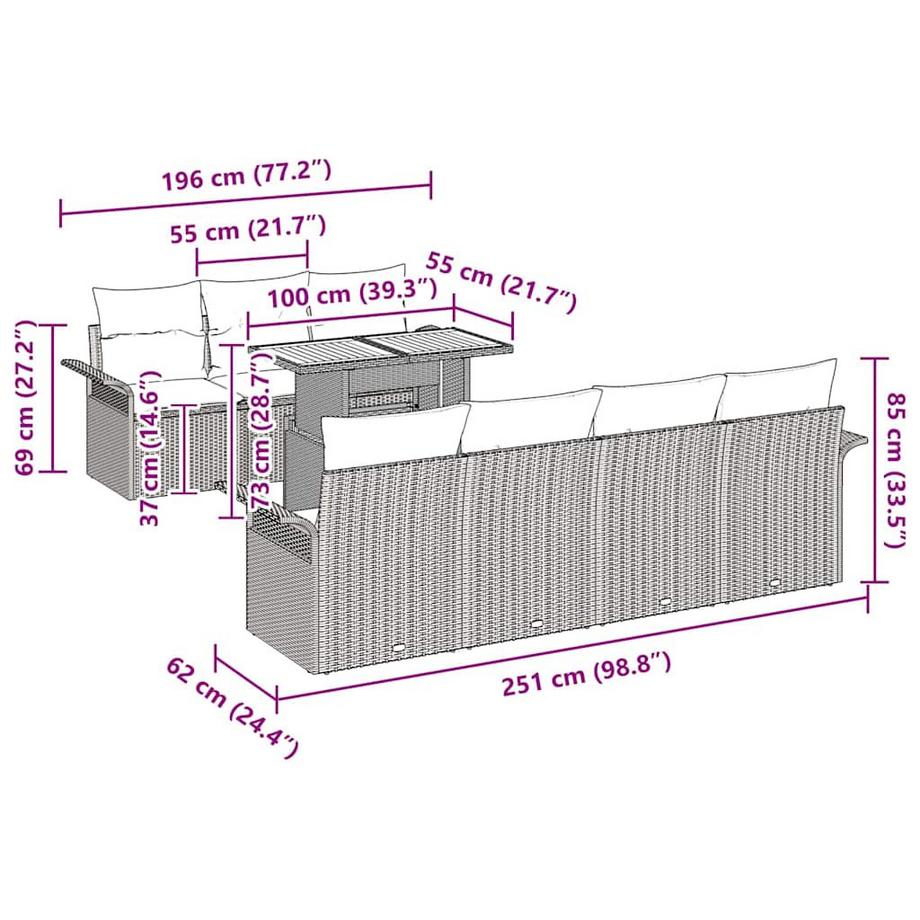 VidaXL Gartenmöbel poly-rattan  