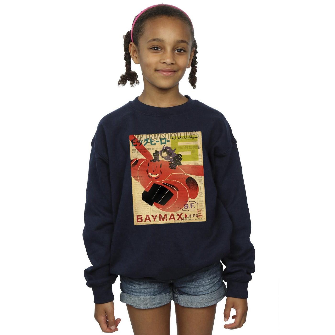 Disney  Big Hero 6 Baymax Flying Baymax Newspaper Sweatshirt 