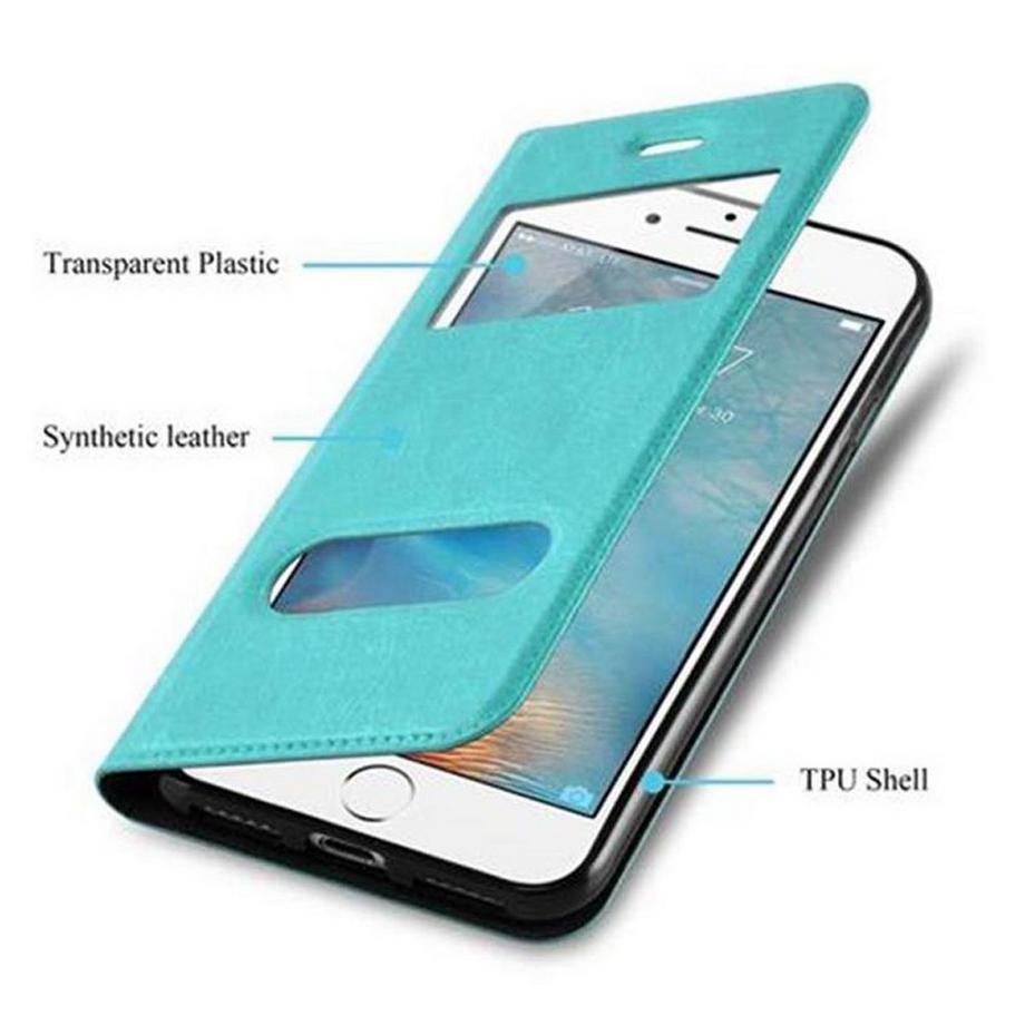 Cadorabo  Housse compatible avec Apple iPhone 7 PLUS / 7S PLUS / 8 PLUS - Coque de protection avec fermeture magnétique, fonction de support et 2 fenêtres de visualisation 