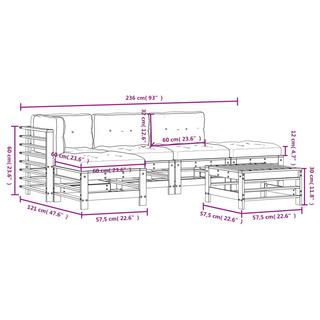 VidaXL set divani da giardino Legno  