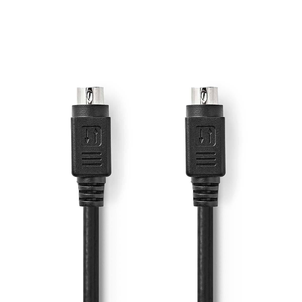 Nedis  S-Video-Kabel | S-Video Hane | S-Video Hane | Vernickelt | 480i | 2,00 m | Rund | PVC | Svart | Kuvert 