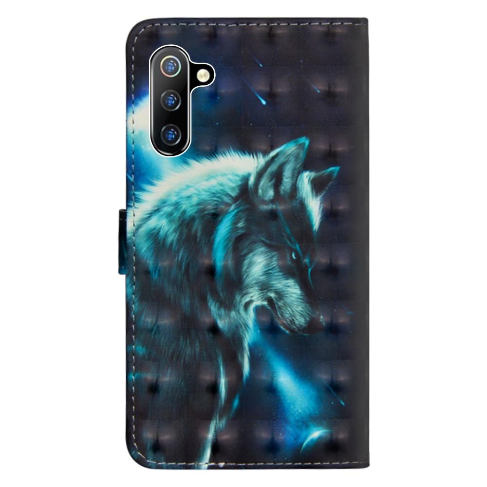 Cover-Discount  Galaxy Note 10 - Custodia in pelle effetto glitterato Wolf 