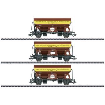 SET de 3 wagons de toit pivotants Tdgs 930 trains à quartz ouest-allemands de la DB
