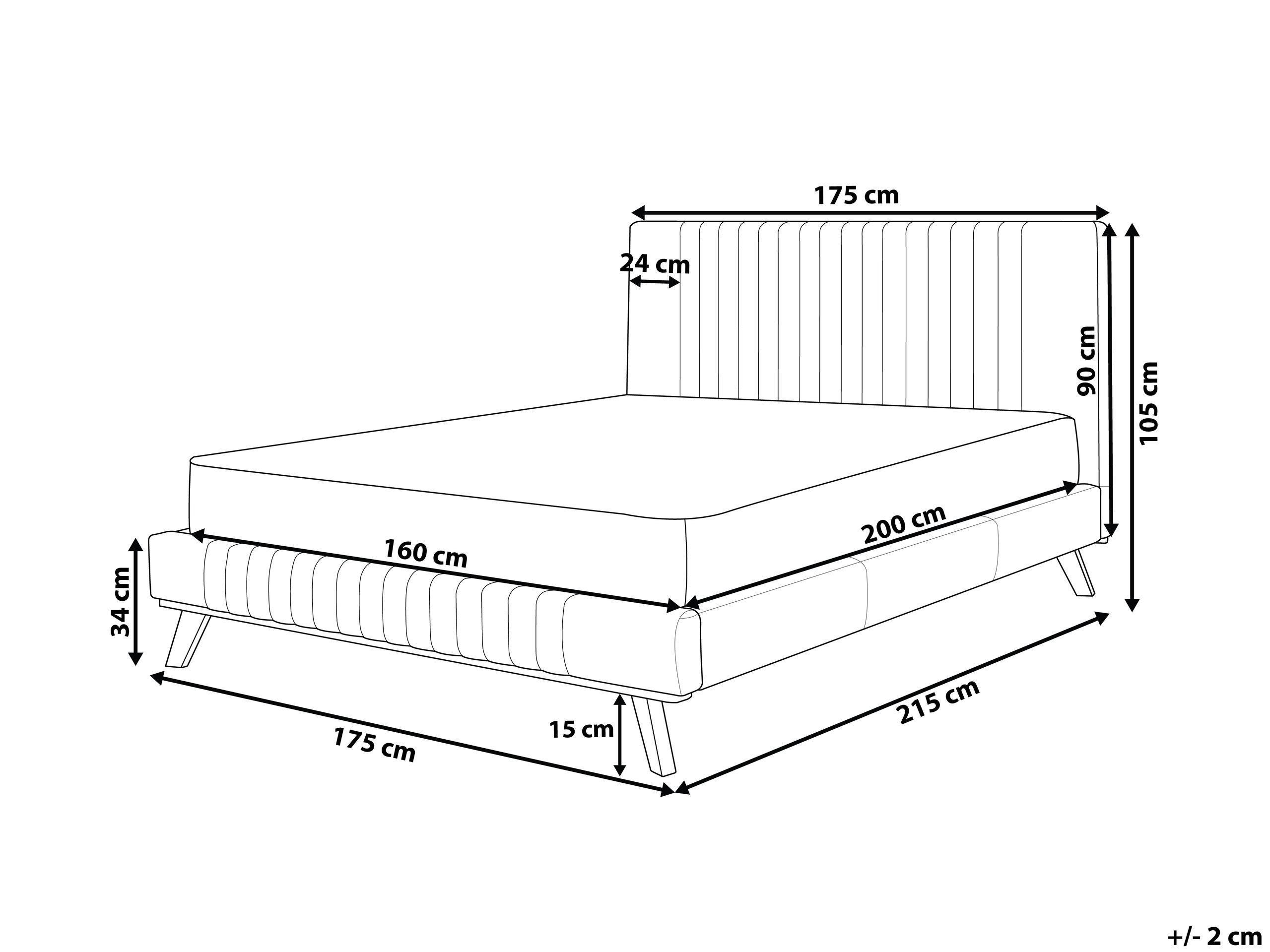 Beliani Letto en Ciniglia Scandinavo TALENCE  