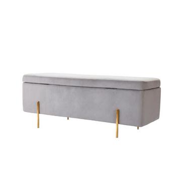 Banc coffre en velours HERVE clair