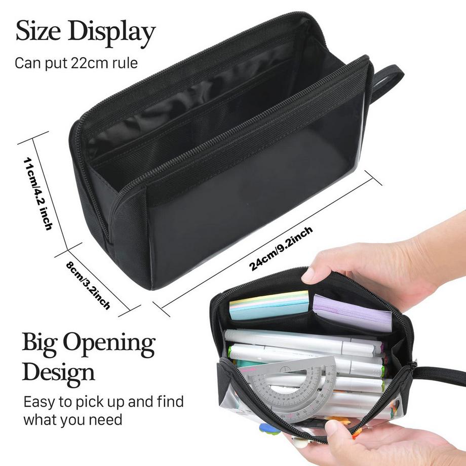 Only-bags.store trousse à crayons transparente trousse à crayons école grande capacité pour adolescents  