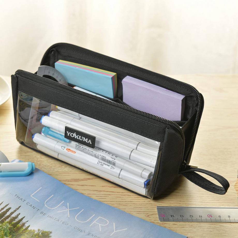 Only-bags.store trousse à crayons transparente trousse à crayons école grande capacité pour adolescents  