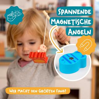 Activity-board  Angelspiel mit farblich passendem Puzzle Lernspiele für Kleinkinder Magnetisches Spielset aus Holz, motorisches Spielzeug 