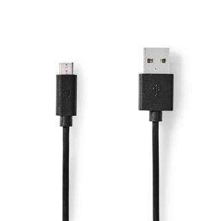 Nedis  Câble USB | USB 2.0 | USB-A mâle | USB Micro-B mâle | 10 W | 480 Mbps | Nickelé | 1.00 m | Rond | PVC | Noir | Etiquette 