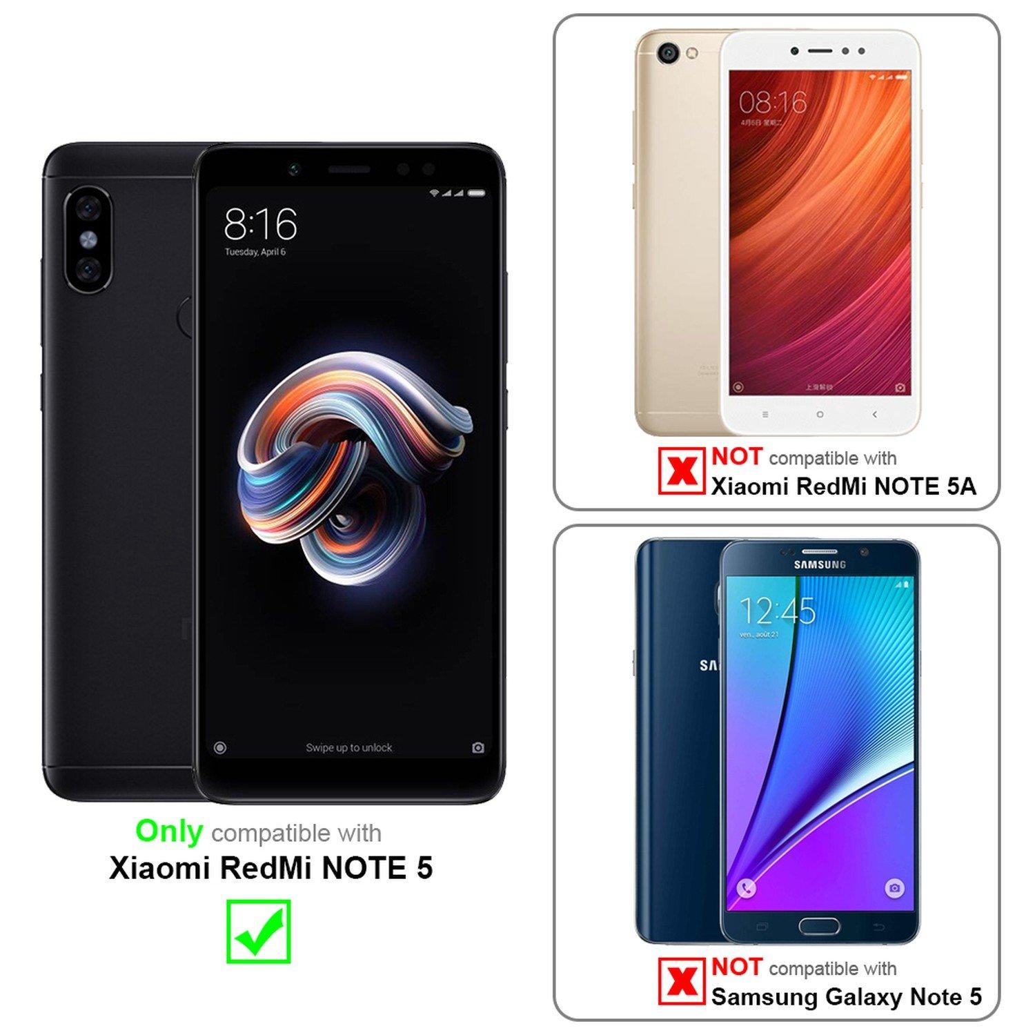 Cadorabo  Housse compatible avec Xiaomi RedMi NOTE 5 - Coque de protection avec fermeture magnétique, fonction de support et compartiment pour carte 