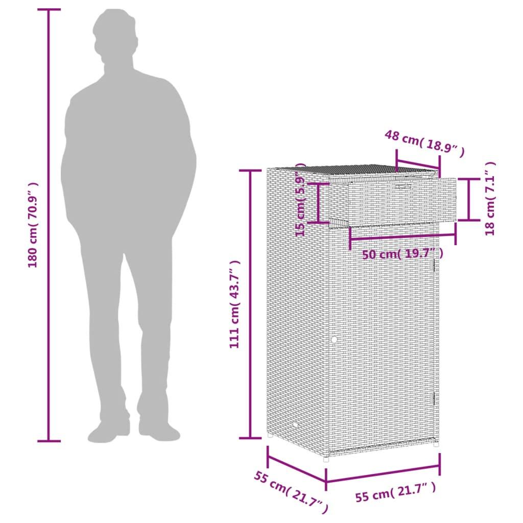 VidaXL Armoire de rangement de jardin rotin synthétique  