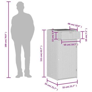 VidaXL Armoire de rangement de jardin rotin synthétique  