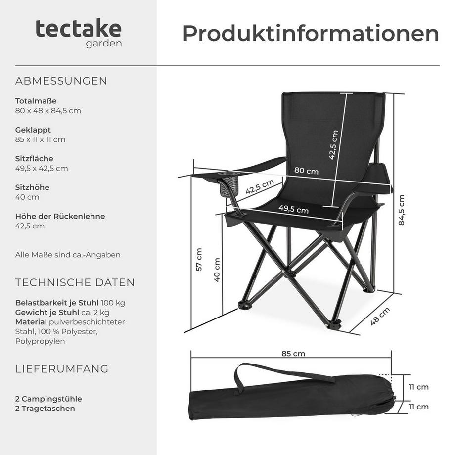 Tectake  2 Campingstühle Gil 