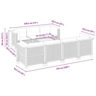 VidaXL set divano da giardino Polirattan  