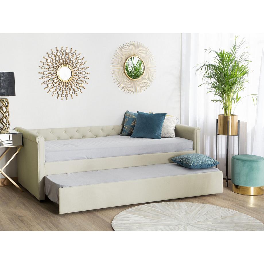 Beliani Lit gigogne en Tissu  LIBOURNE  