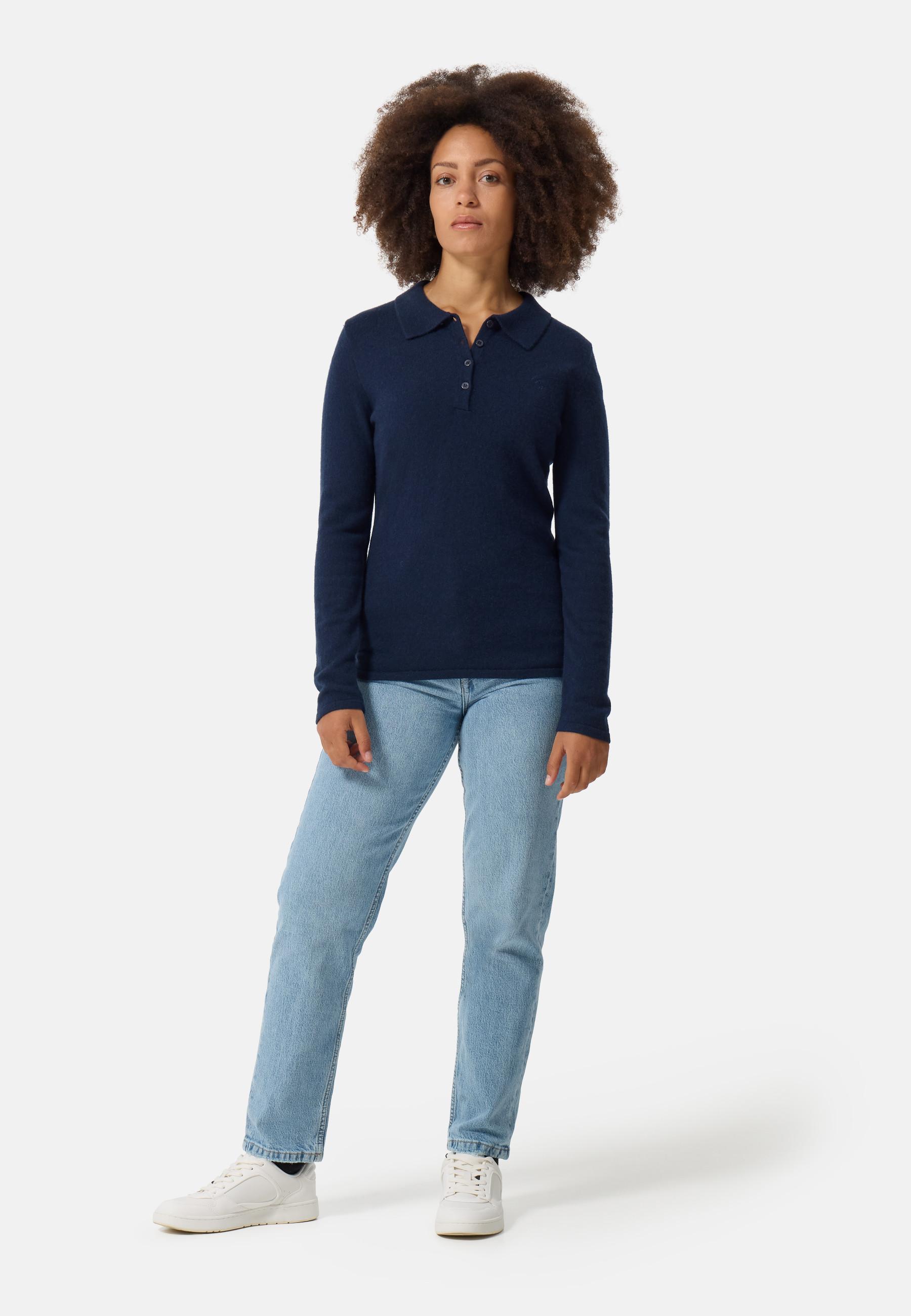 CASH-MERE.CH Kaschmir Langarm Poloshirt  