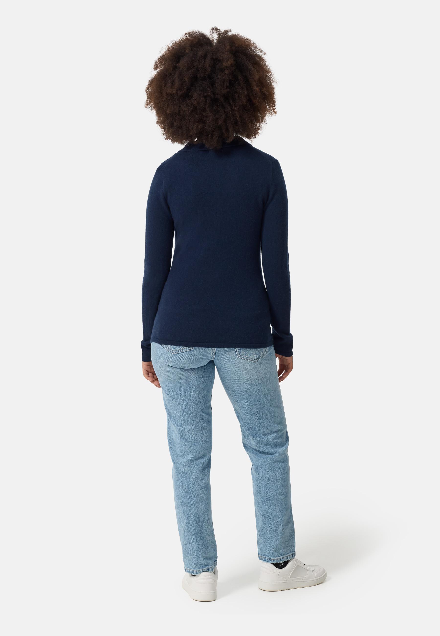 CASH-MERE.CH Kaschmir Langarm Poloshirt  