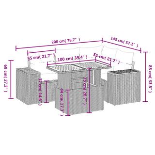 VidaXL Garten sofagarnitur poly-rattan  