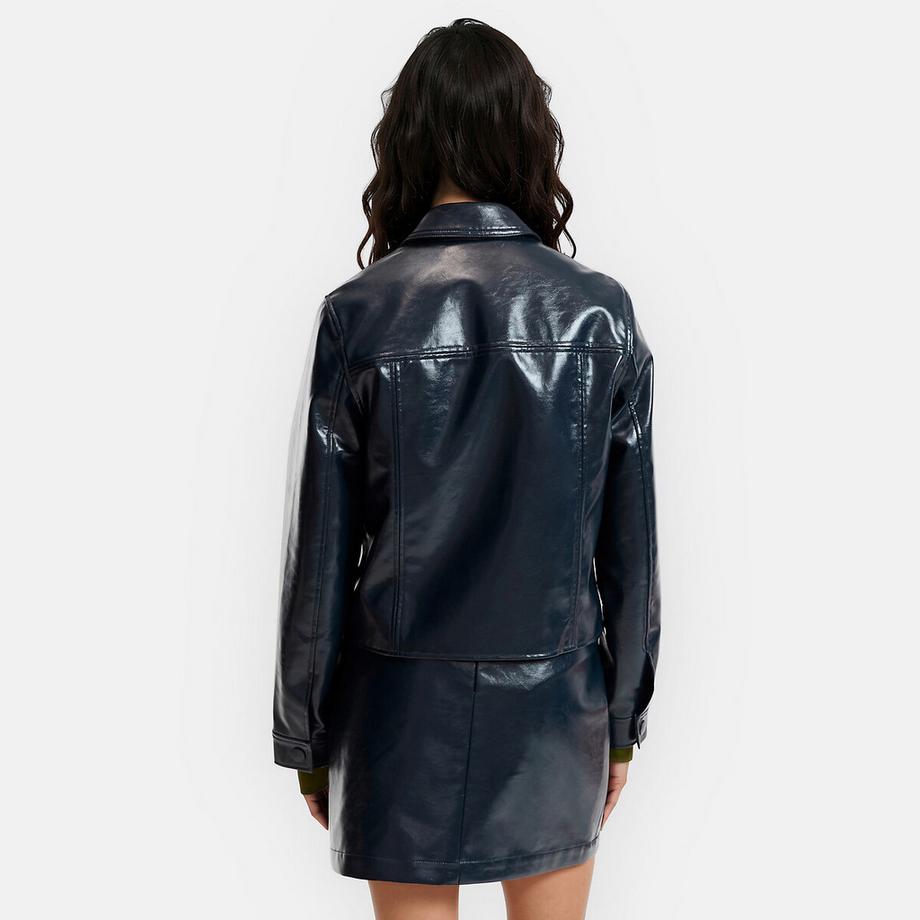La Redoute Collections Gerade geschnittene kurze Jacke aus Polyester in Lederoptik  