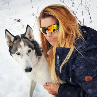 YEAZ  SUNRAY Sport-Sonnenbrille schwarz/weiß/rot 