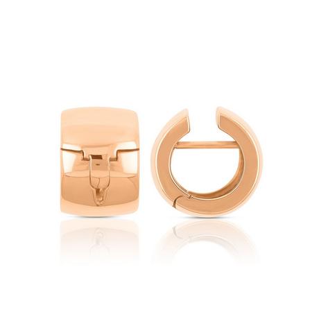 MUAU Schmuck  Charnière créole en or rose 750 cambrée 16x11mm 