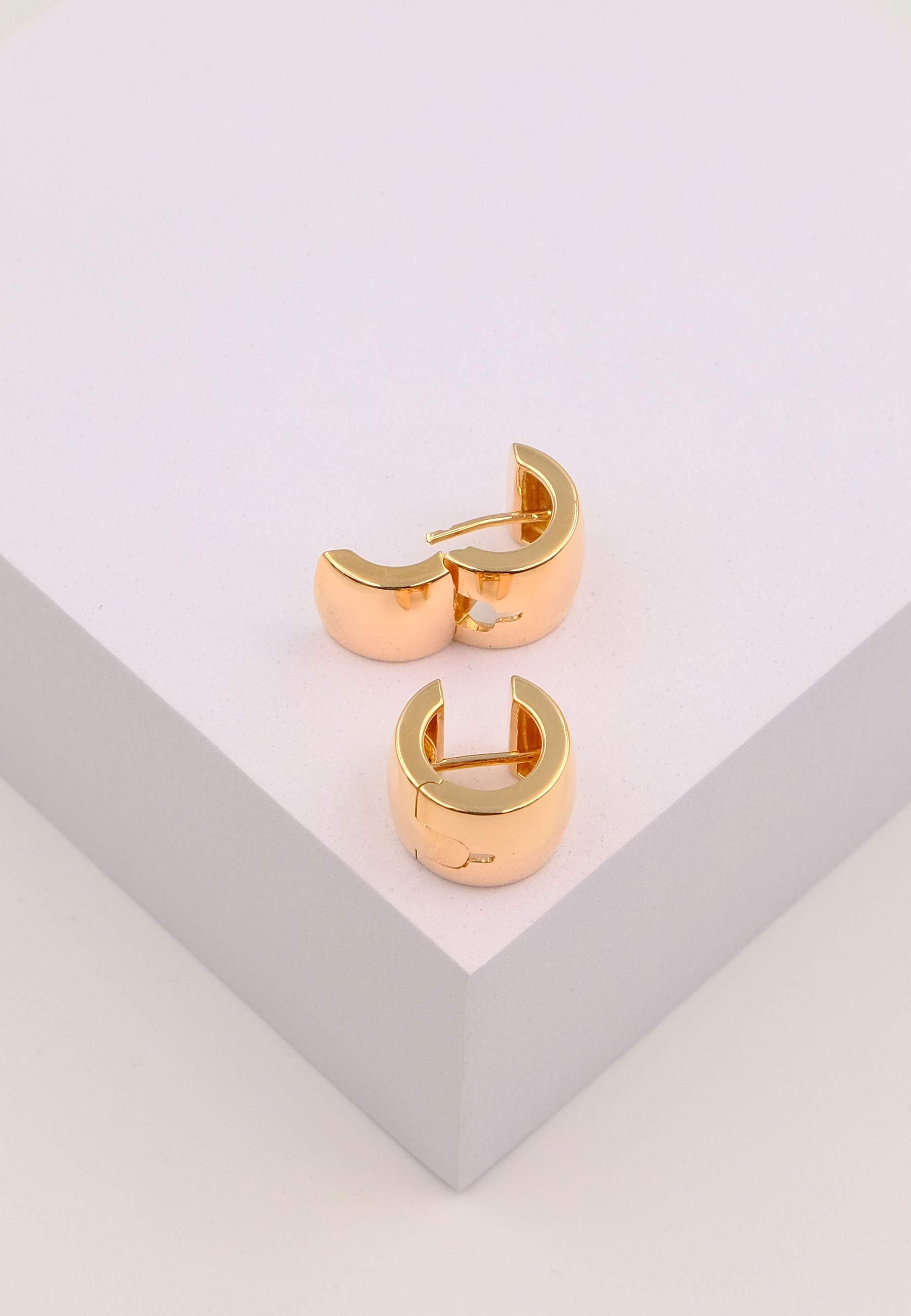 MUAU Schmuck  Creolen Rotgold 750 Scharnier bombiert 16x11mm 