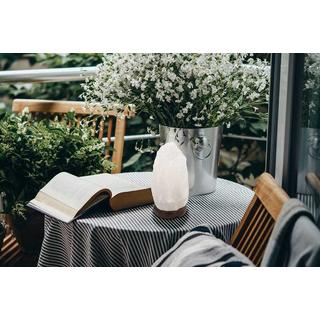 mutoni Lampe à poser Stone cristal de sel blanc 1xE14  