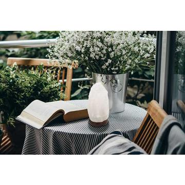 Tischleuchte Stone Salzkristall weiss 1xE14