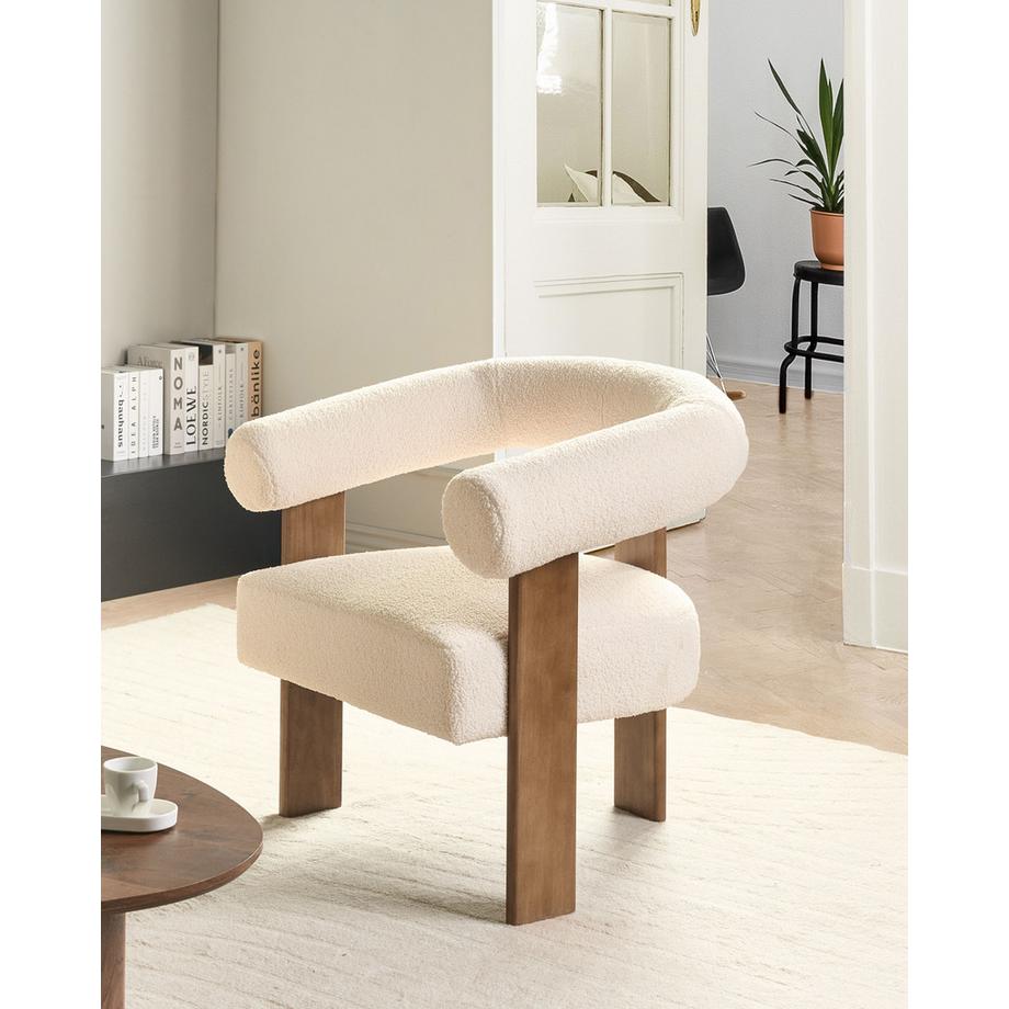 Beliani Fauteuil en Bouclé Rétro ILBRO  