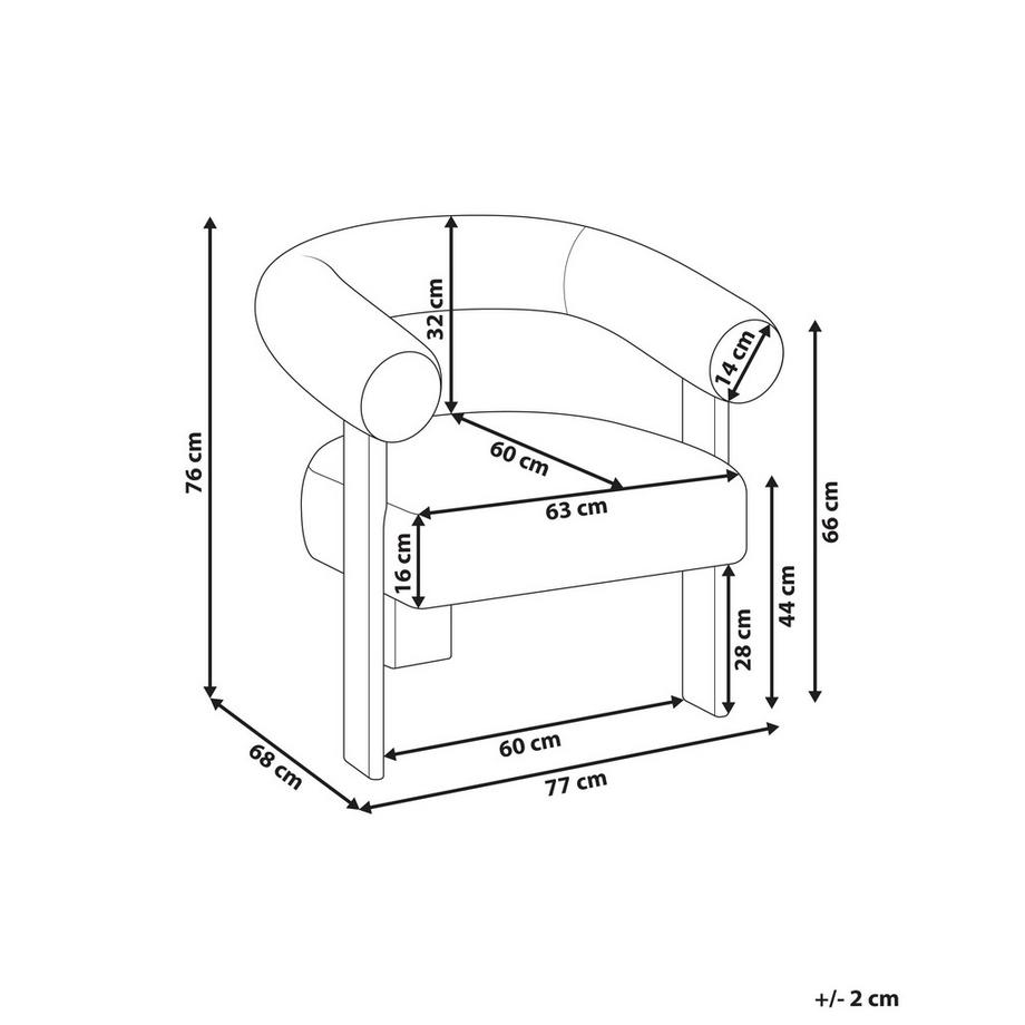 Beliani Fauteuil en Bouclé Rétro ILBRO  