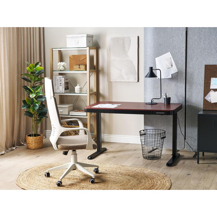 Beliani Scrivania elettrica regolabile in altezza en Pannello di fibre (LDF) Moderno KENLY  