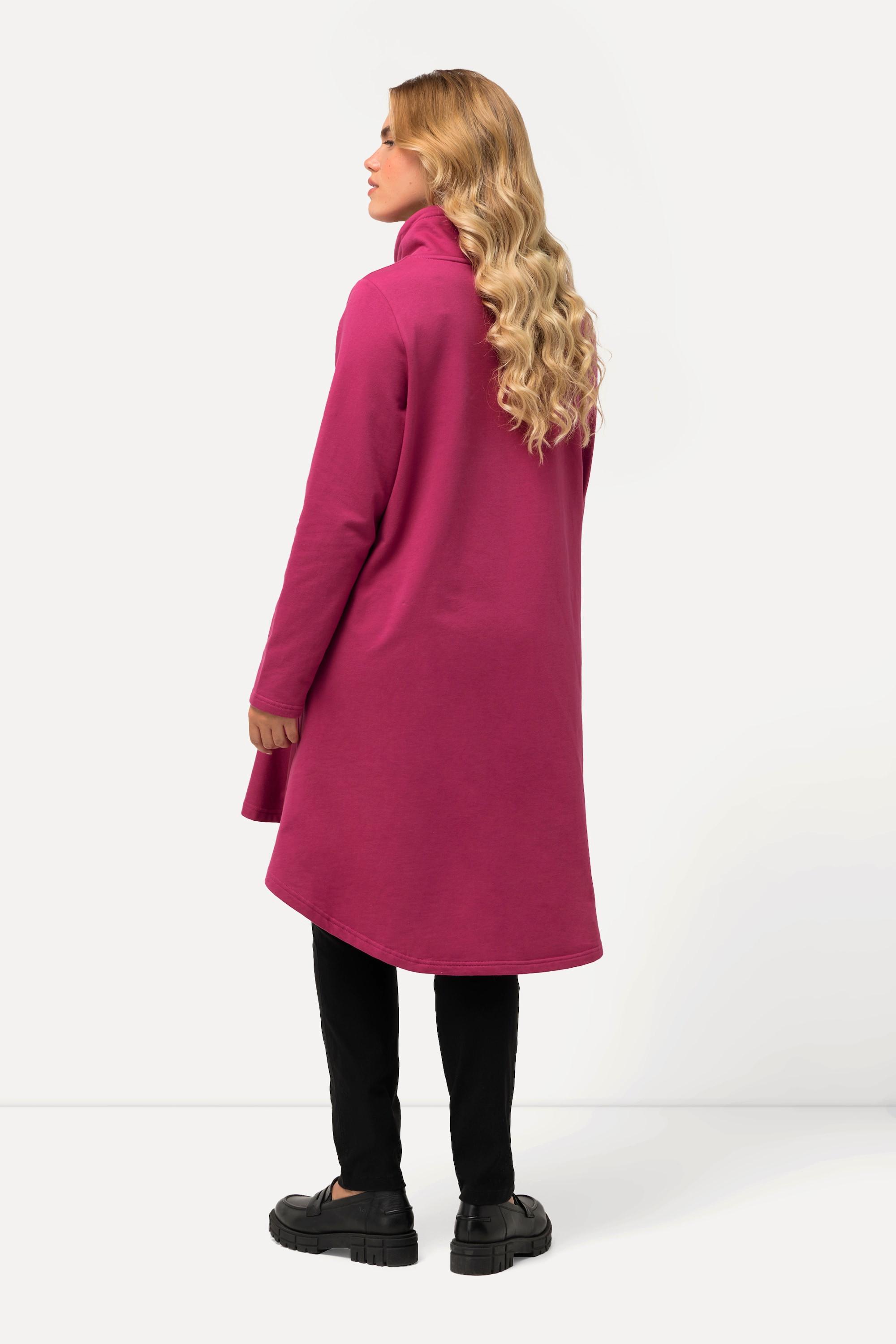 Ulla Popken  Longsweater, hinten länger, A-Linie, Stehkragen, Langarm 