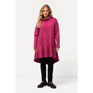 Ulla Popken  Longsweater, hinten länger, A-Linie, Stehkragen, Langarm 