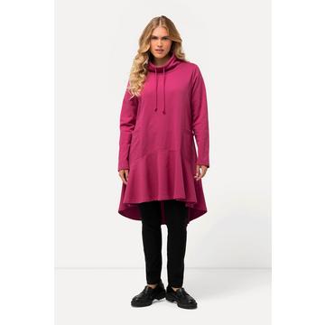 Longsweater, hinten länger, A-Linie, Stehkragen, Langarm