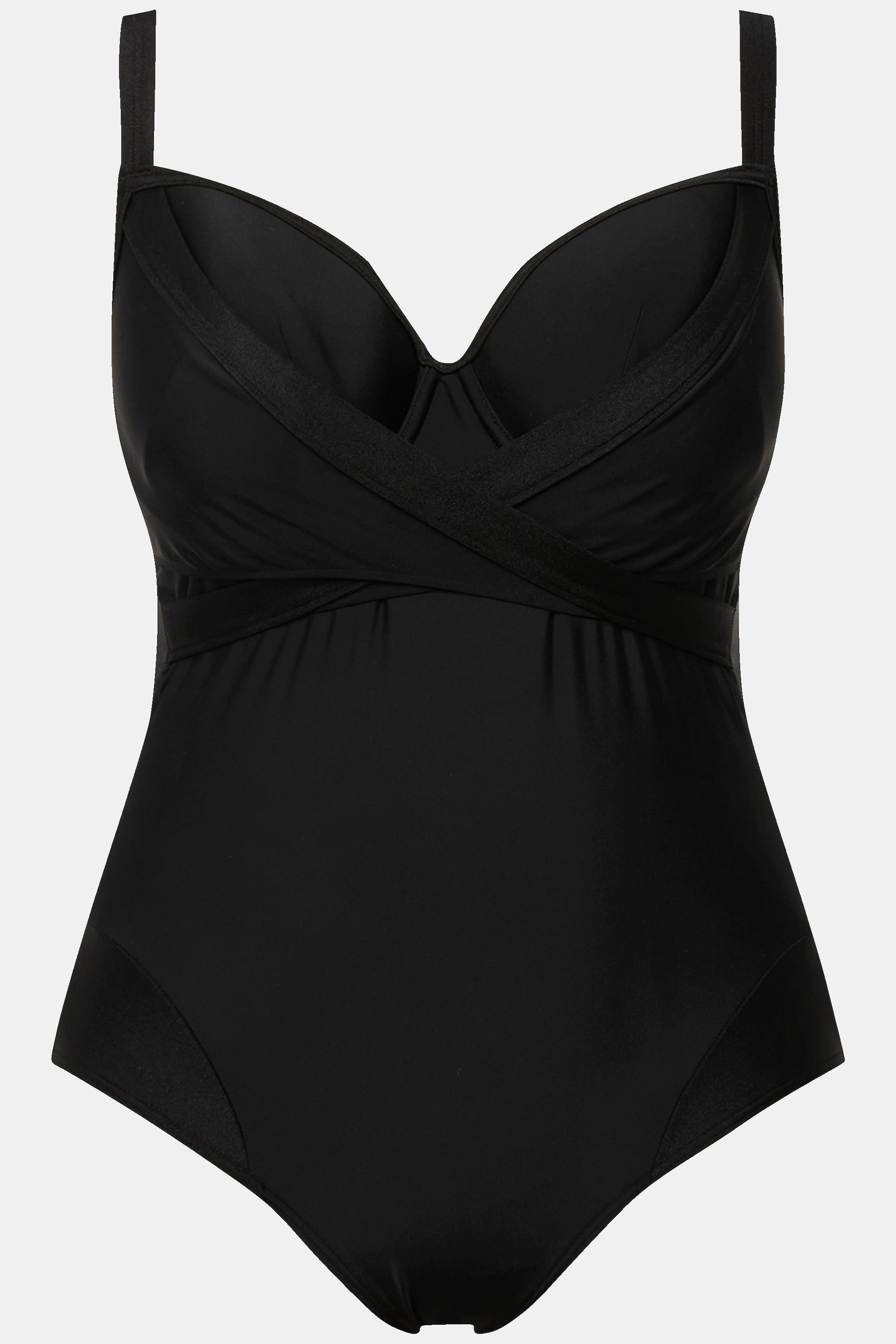 Ulla Popken Drapierter Softcup Bügel Badeanzug  