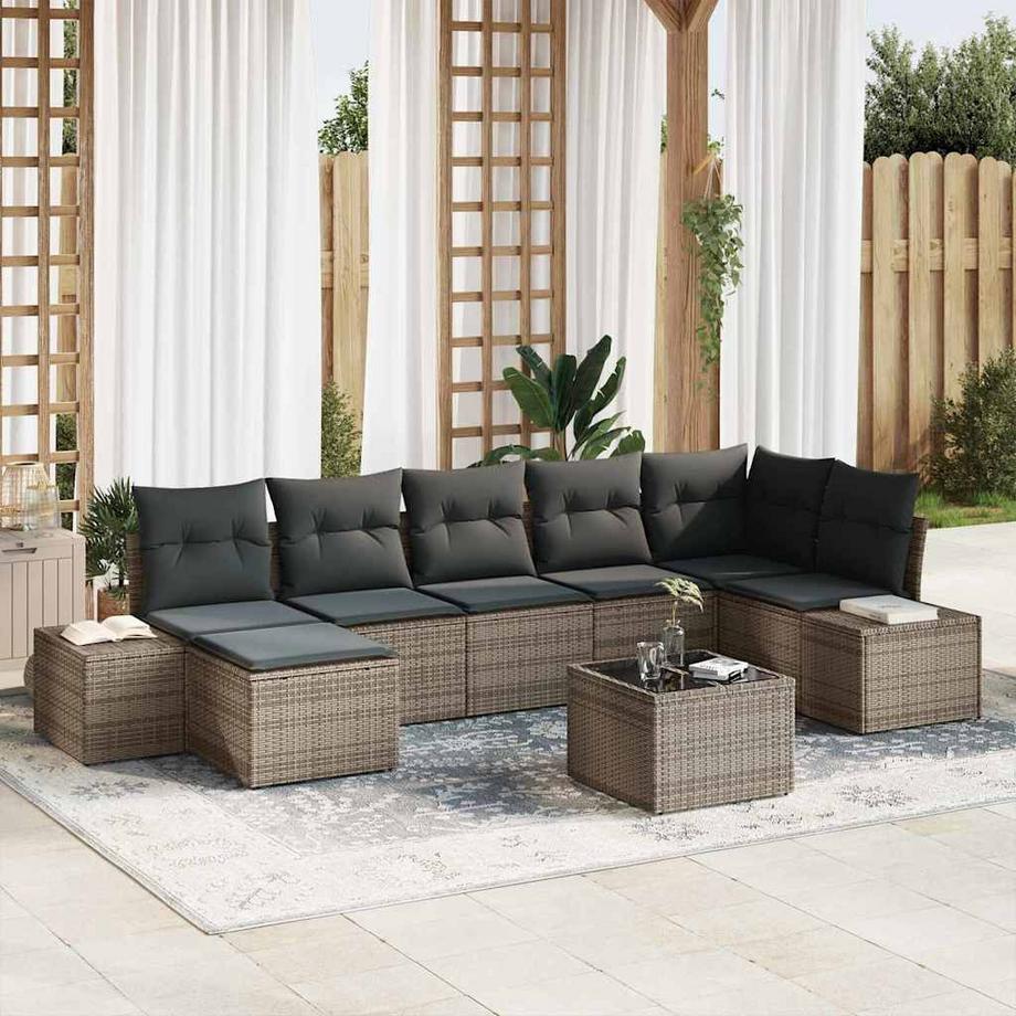 VidaXL Sectionnel extérieur poly rattan  