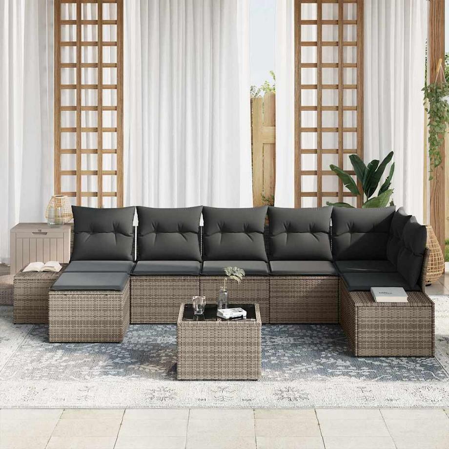 VidaXL Sectionnel extérieur poly rattan  