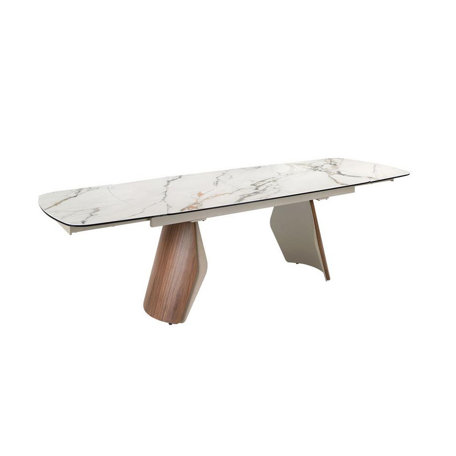 Table de salle à manger extensible ovale en forme de tonneau