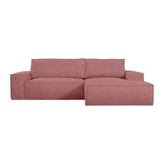 Vente-unique Ecksofa mit Schlaffunktion - Ecke rechts - Cord - Rosa - AMELIA  