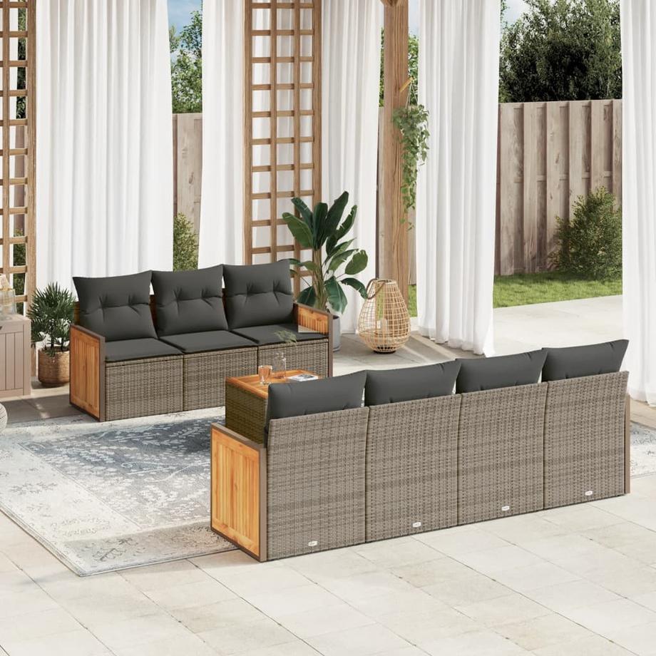 VidaXL Ensemble de canapés de jardin rotin synthétique  